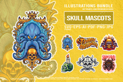 Spooky Samurai Skull Halloween Mask Pumpkin Horror Set Product Image 1