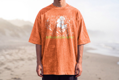 Model Tshirt Washed Front Mockup Product Image 3