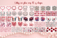 Valentines pattern Libbey Can Glass Wrap 16oz design BUNDLE Product Image 3