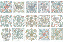 Pastel sea animals sublimation BUNDLE | Cute ocean clipart Product Image 3