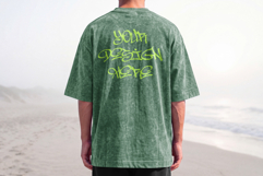 Model Tshirt Washed Back Mockup Product Image 3