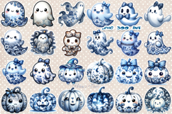 Blue Halloween Stickers Printable BUNDLE | Spooky season PNG Product Image 4