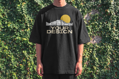 Tshirt Mockup Front Aesthetic Wall Vine Background Product Image 3