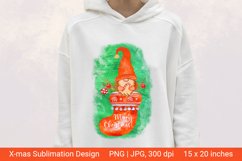 Watercolor Christmas Gnome. Merry Christmas. Sublimation. Product Image 1