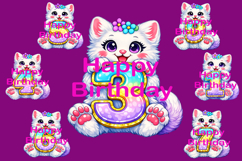 Happy Birthday Cat Clip Art PNG Product Image 3