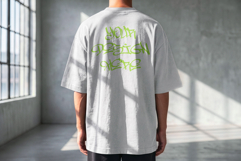 Oversized Back Tshirt Mockup PSD Male Model Product Image 3