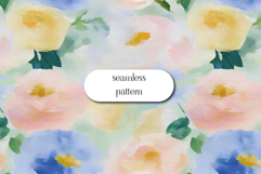 Watercolor Floral Seamless Pattern Pastel Flowers JPG Product Image 1
