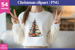 Soft Glow Christmas Clipart, Iridescent Christmas tree Product Image 3