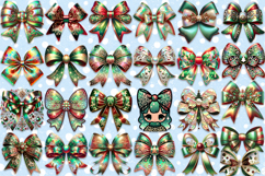 Christmas coquette bows designs BUNDLE | Iridescent bow png Product Image 3