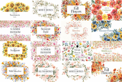 Big Watercolor Flowers Bundle 300 Floral Bouquets, Borders Product Image 3