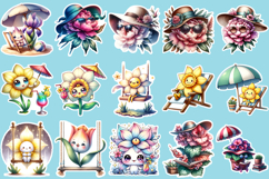 Funny flowers Sticker BUNDLE |Cute summer stickers template Product Image 3
