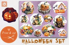 28 Halloween Stickers |Printable cutting PNG Product Image 4