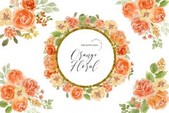 Elegant Orange Floral Clipart Product Image 3