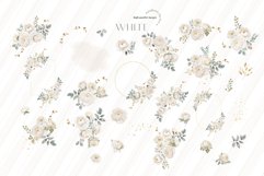 Elegant White Flowers Bouquets Clipart, Ivory White Flowers Product Image 3