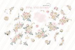 Elegant Pink Ivory Flowers Bouquets Clipart Product Image 3