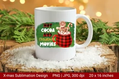Hot Cocoa and Christmas Movies. Christmas Sublimation Design Product Image 3
