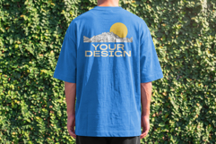 Tshirt Mockup Back Aesthetic Wall Vine Background Product Image 3