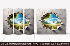 3D tumbler, 3D cracked wall, 3D Brocken wall, Summer Tumbler Product Image 1