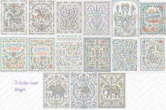 Pastel folk floral tiles kitchen sublimation designs BUNDLE Product Image 3
