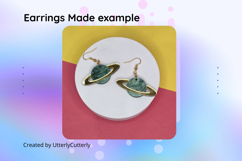 Saturn Planet Space Earring Laser Cut File- SVG FILE Product Image 3