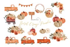 Autumn Orange Pumpkin Truck clipart, Burnt Orange Pumpkin Product Image 3