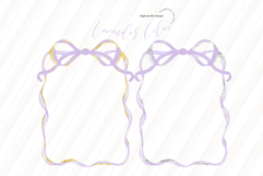 Whimsical Lavender Frames Bows Clipart, Lilac Gold Frames Product Image 3