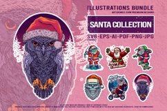 Eerie Owl Father Christmas Fantasy Creepy Xmas Graphic Set Product Image 1