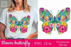 Flower Butterfly t-shirt sublimation print design png Product Image 1