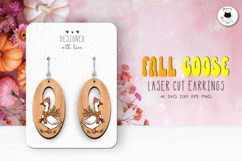 Fall Goose Earrings SVG | Autumn Earrings Laser Cut Product Image 1