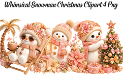 Whimsical Snowman Christmas Png Clipart Product Image 1