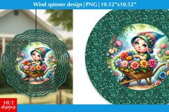 Spring Garden Wind spinner with glitter, girl gnome design Product Image 1