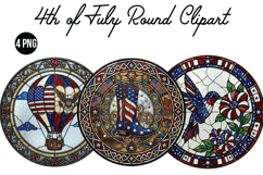 4th of July Round Png Clipart Product Image 1