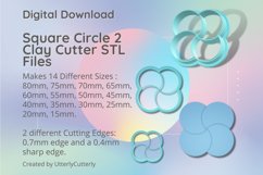 Square Circle 2 Earring Clay Cutter - Cookie Cutter STL File Product Image 1