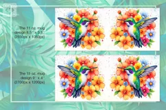 Hummingbird PNG sublimation. 11 & 15 oz mug wrap Product Image 2