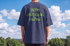 Men's Oversized T-Shirt Back Mockup PSD Color Change Product Image 4