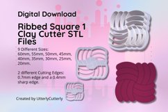 Clay Cutter STL File Ribbed Square 1- Earring Digital File D Product Image 1