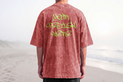 Model Tshirt Washed Back Mockup Product Image 4