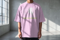 Oversized Front Tshirt Mockup PSD Male Model Product Image 4