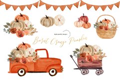 Autumn Orange Pumpkin Truck clipart, Burnt Orange Pumpkin Product Image 4
