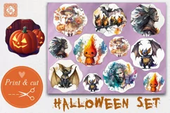 28 Halloween Stickers |Printable cutting PNG Product Image 5