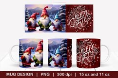 Christmas Gnome Mug- 3d Christmas mug, Christmas mug wrap Product Image 1