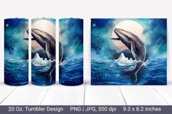 Ocean tumbler- Inspirational whale, 20oz skinny tumbler Product Image 1