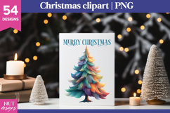 Soft Glow Christmas Clipart, Iridescent Christmas tree Product Image 4