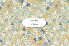 Ditsy Floral Seamless Pattern Blue Yellow Sage JPG Product Image 1