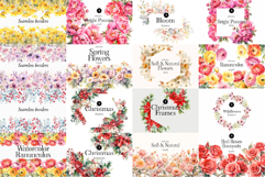 Big Watercolor Flowers Bundle 300 Floral Bouquets, Borders Product Image 4