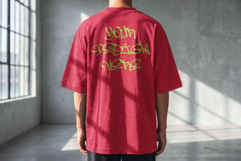 Oversized Back Tshirt Mockup PSD Male Model Product Image 4