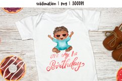 Birthday shirt Boy sublimation First birthday PNG Product Image 1