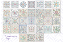 Pastel folk floral tiles kitchen sublimation designs BUNDLE Product Image 4