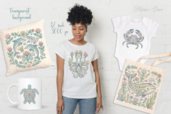 Pastel sea animals sublimation BUNDLE | Cute ocean clipart Product Image 4