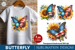 4th of July Butterfly sublimation print design PNG Product Image 1